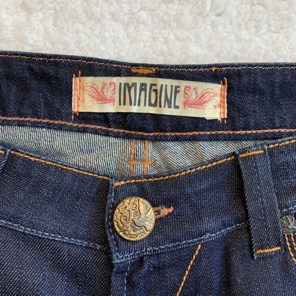 Imagine LA ISKO Y2K Bootcut Denim Jeans Unique Bird Pockets 27x34 RARE NWT - Picture 5 of 11